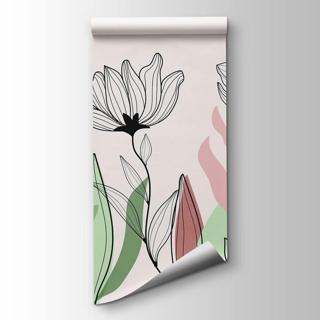 Line of flowers and leaves Line of flowers and leaves