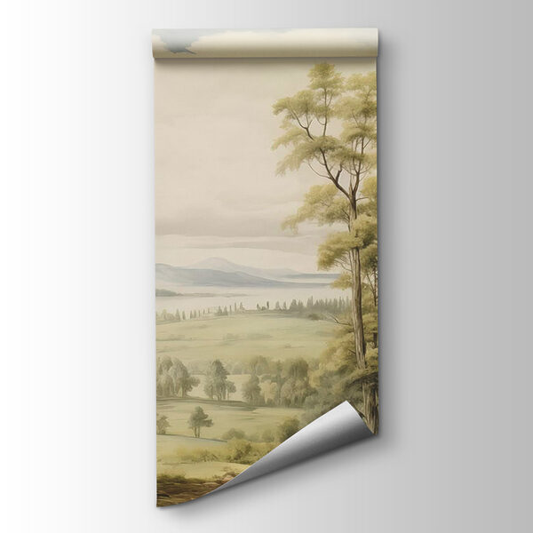 Landscape with trees and hills