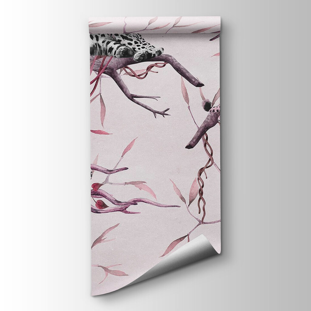 Group of leopards lying on a tree branch