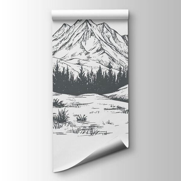 Drawing of a mountain range Drawing of a mountain range