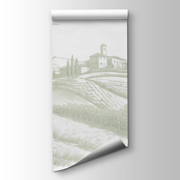 Landscape with a house and fields Landscape with a house and fields