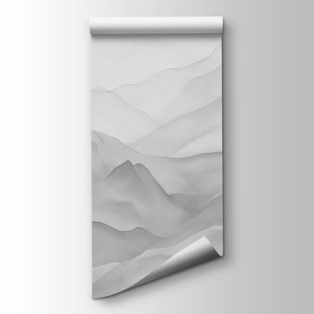 Grey and white mountain range