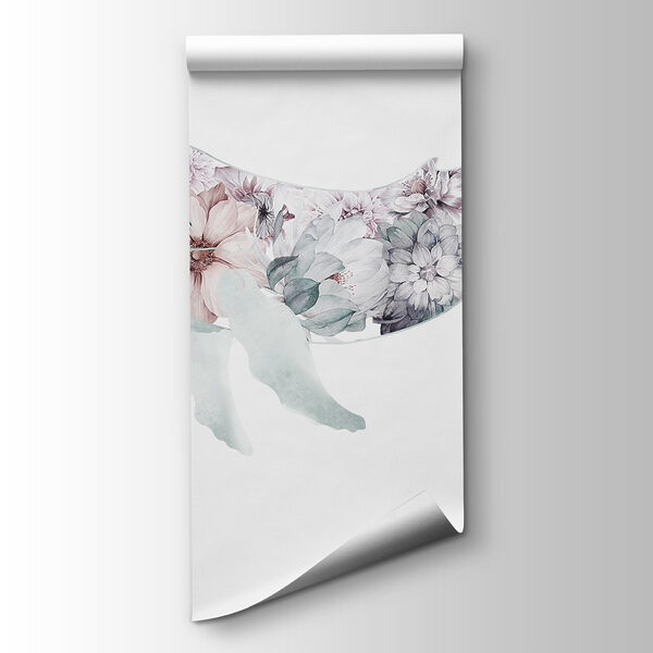 Whale with flowers on it