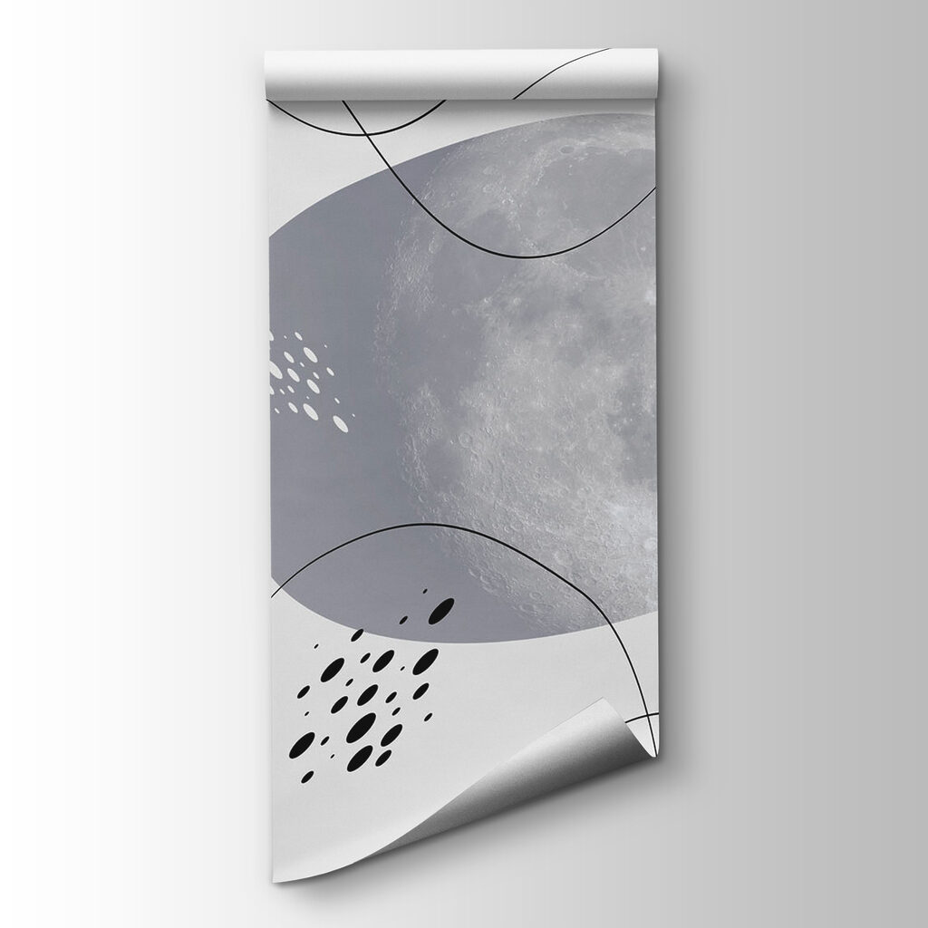 Moon and plants on a white background