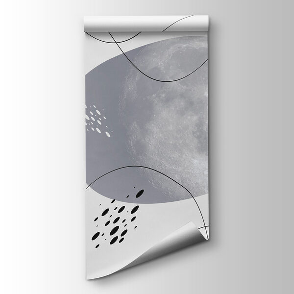 Moon and plants on a white background