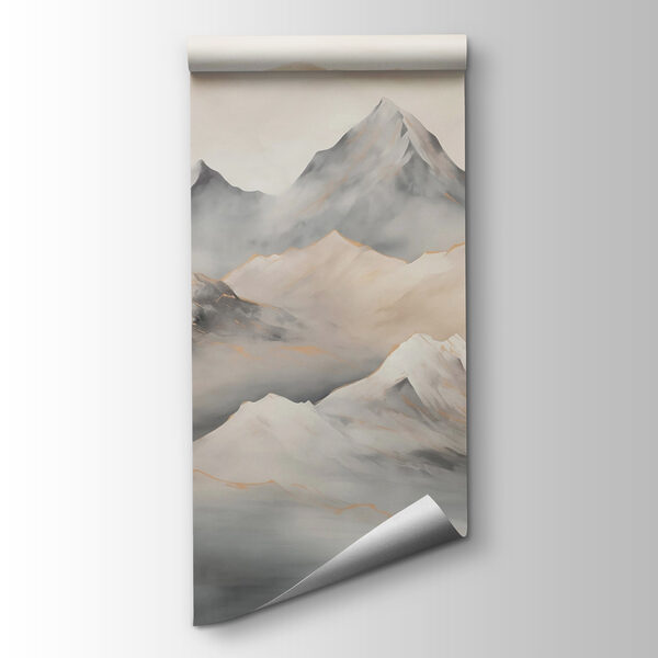 Painting of mountains with clouds Painting of mountains with clouds