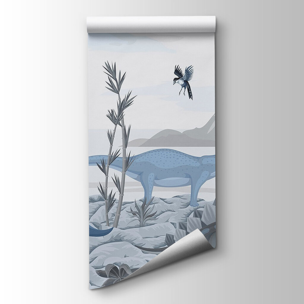 Group of dinosaurs in a landscape Group of dinosaurs in a landscape