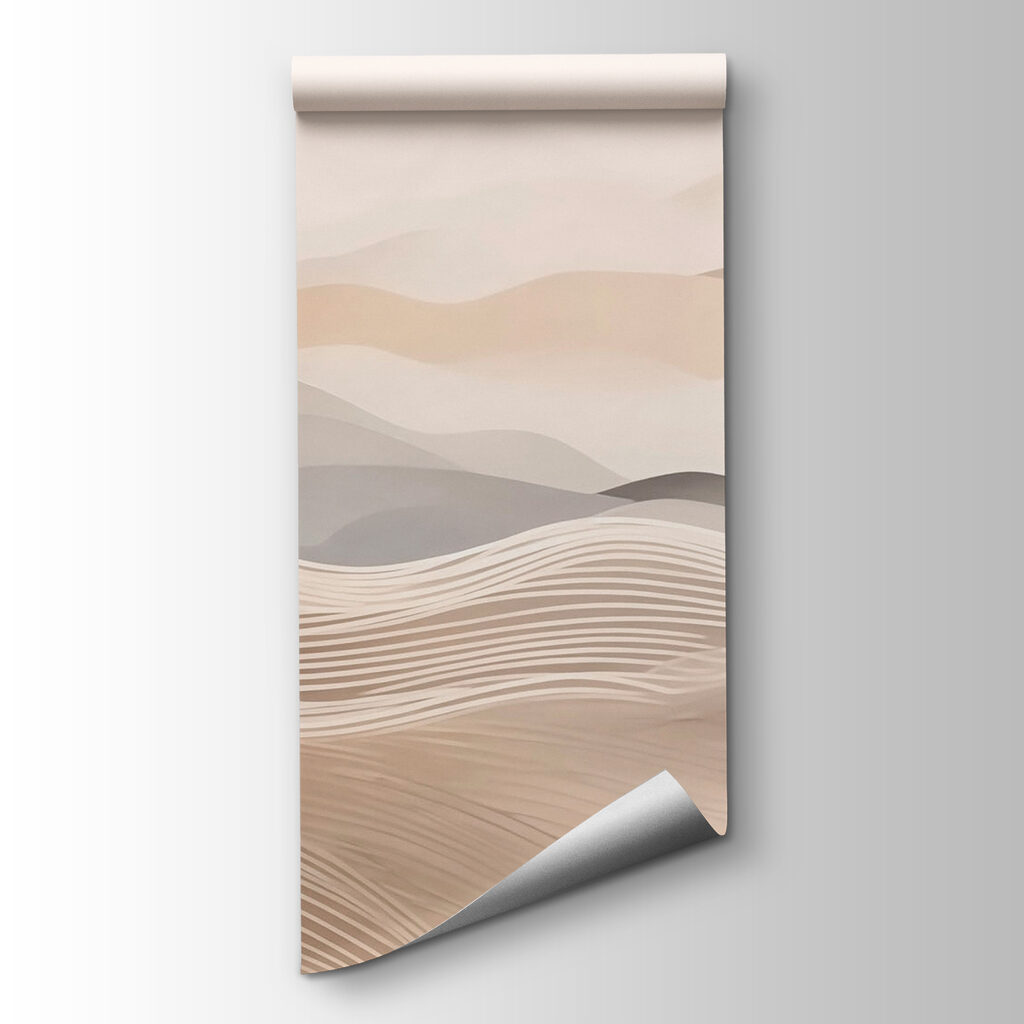 Landscape of hills with white and brown waves