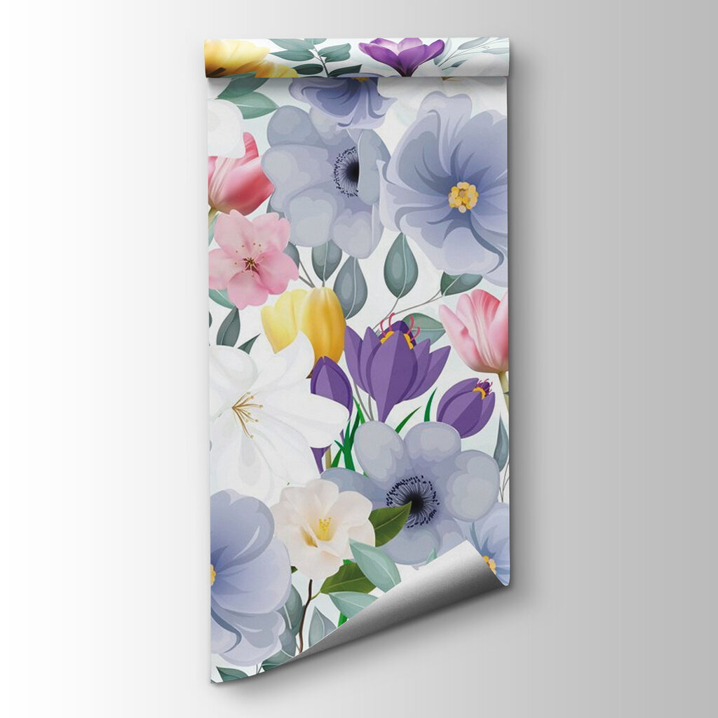 Group of flowers with leaves