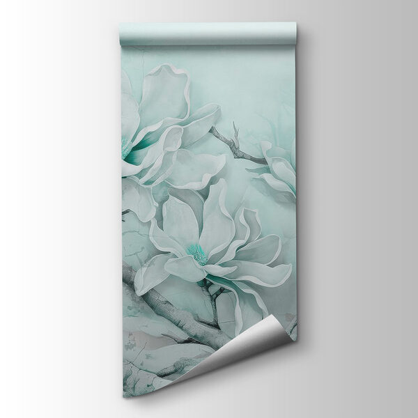 Painting of white flowers on a branch