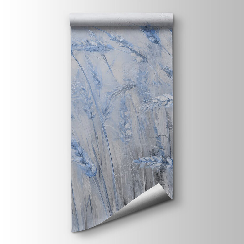 Soft blue waves of gentle wheat