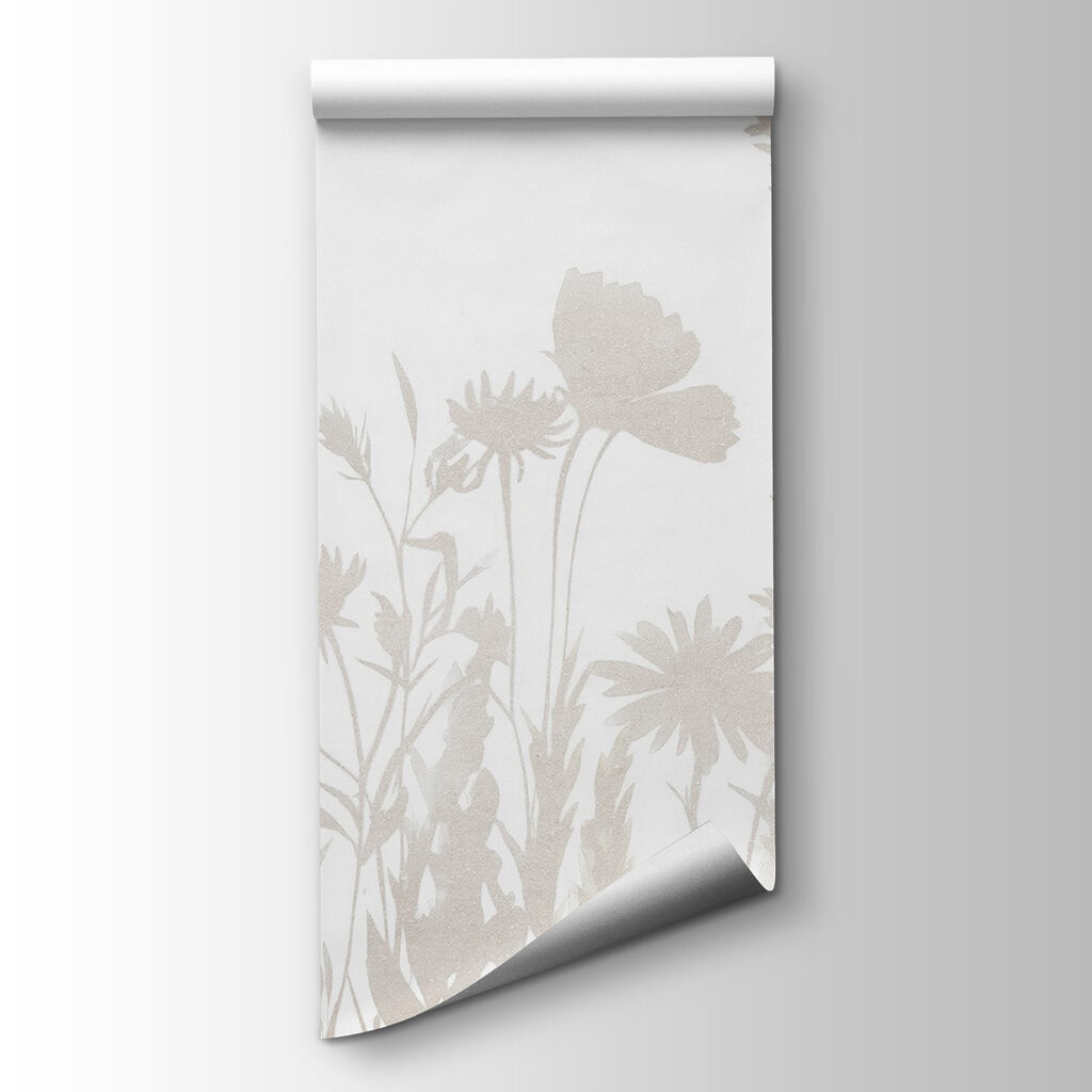 White background with flowers