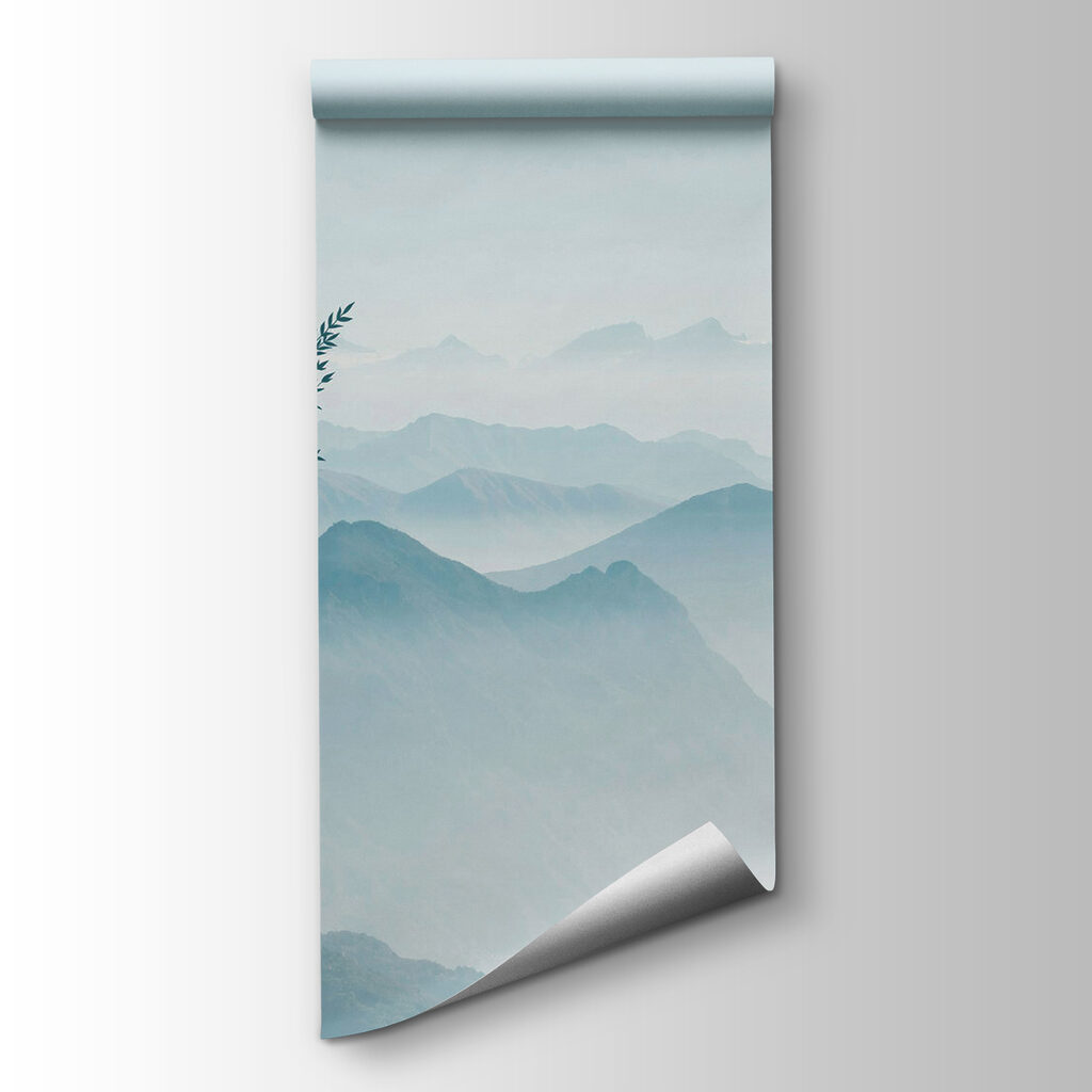 A landscape with mountains and trees A landscape with mountains and trees