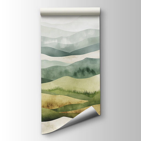 Landscape of hills with fog Landscape of hills with fog