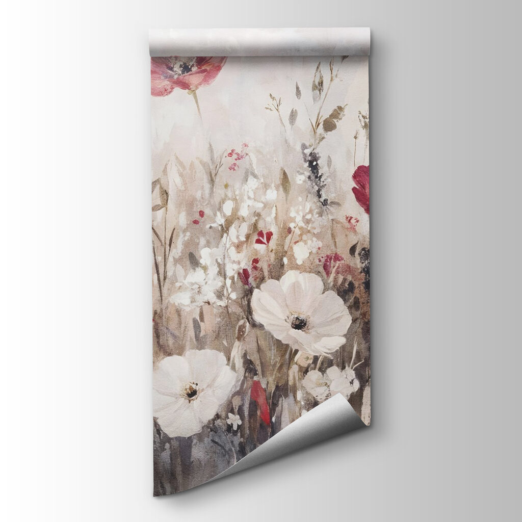 Painting of flowers in a field Painting of flowers in a field