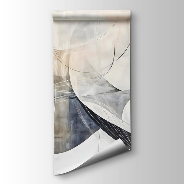 Painting of a white and grey art Painting of a white and grey art