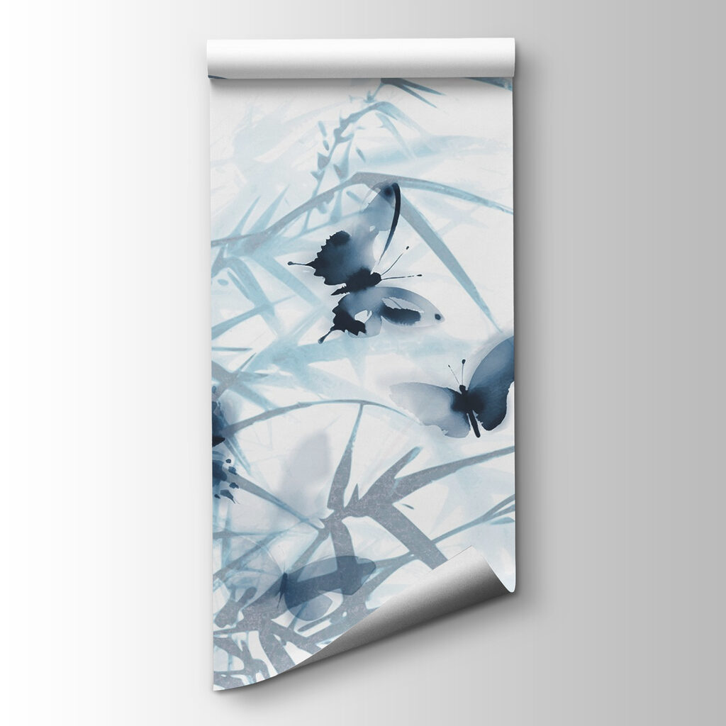 Butterflies on a white background