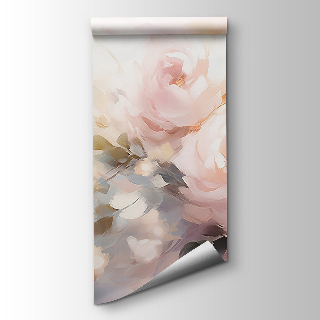 Painting of flowers on a white surface