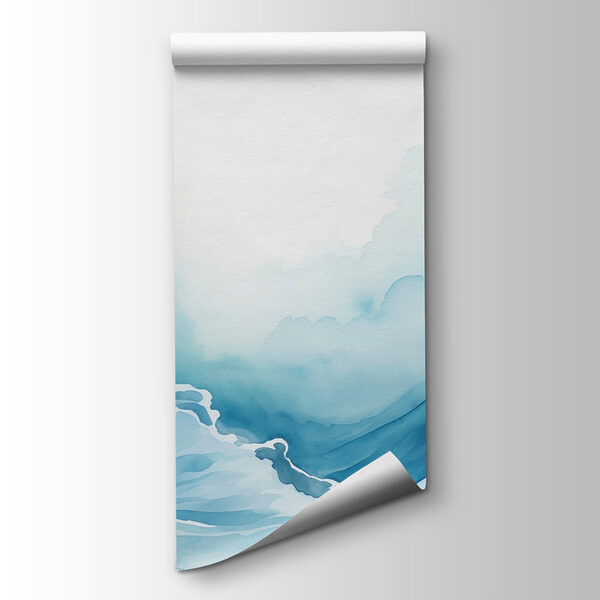 Watercolor of a mountain with clouds Watercolor of a mountain with clouds