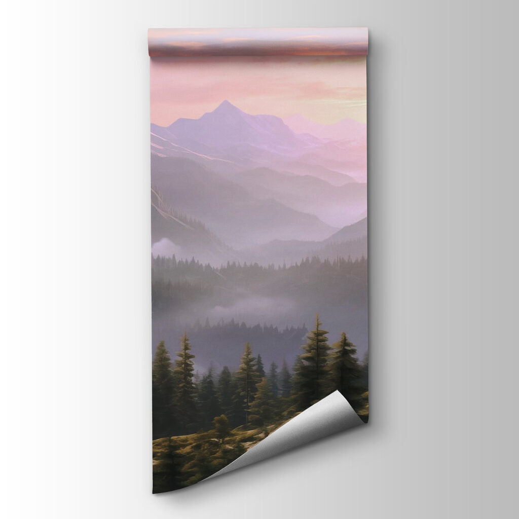 Landscape of mountains and trees