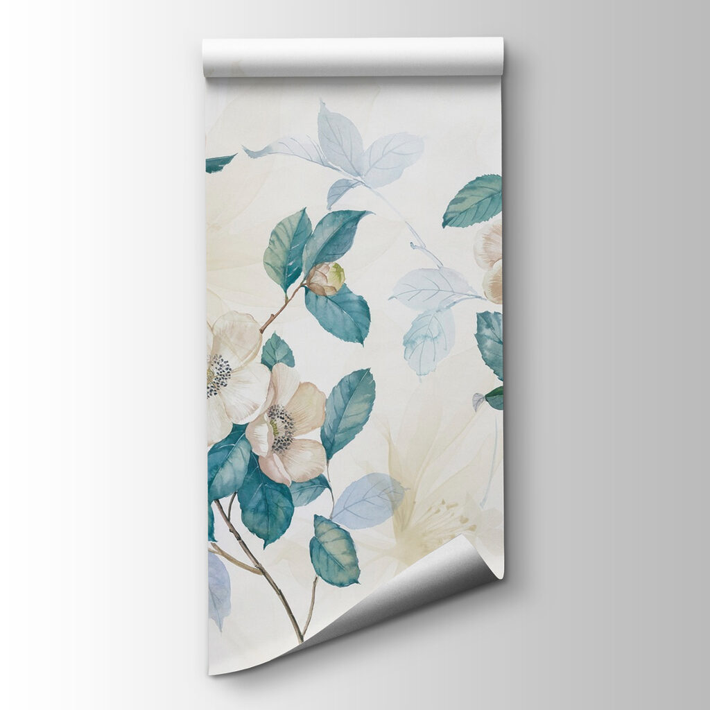 Painting of flowers and leaves