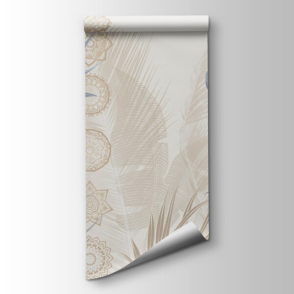 Exotic leaves in soft pastel tones