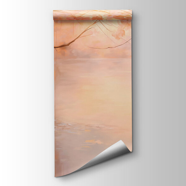 Painting of a tree branch with flowers Painting of a tree branch with flowers