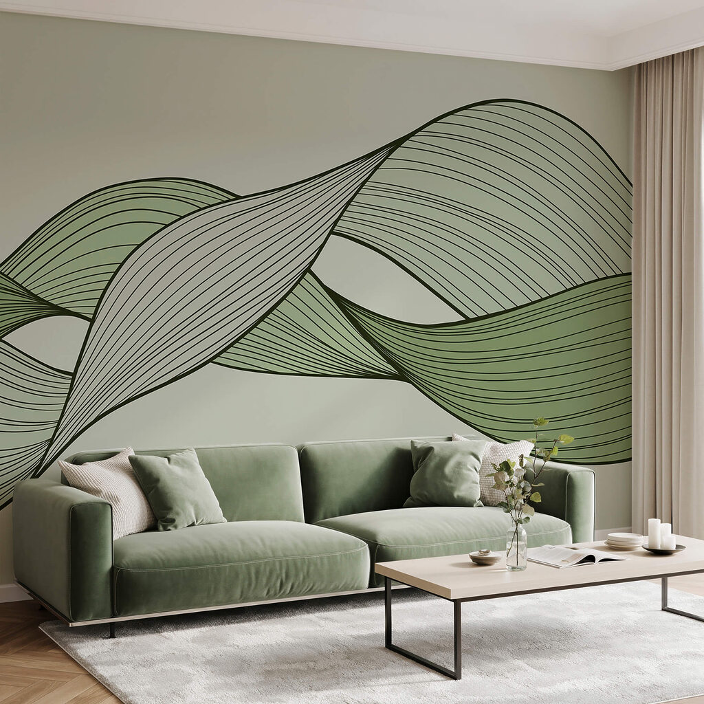 Green and black wavy lines Green and black wavy lines