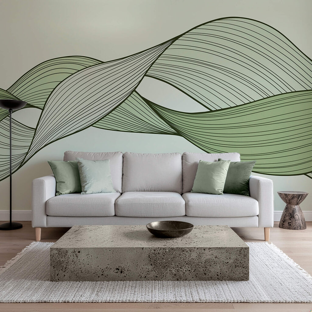 Green and black wavy lines Green and black wavy lines