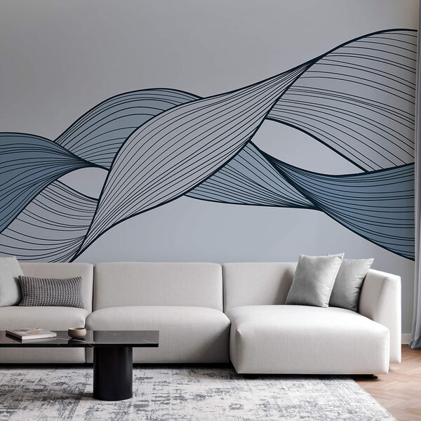 Blue and black wavy lines Blue and black wavy lines