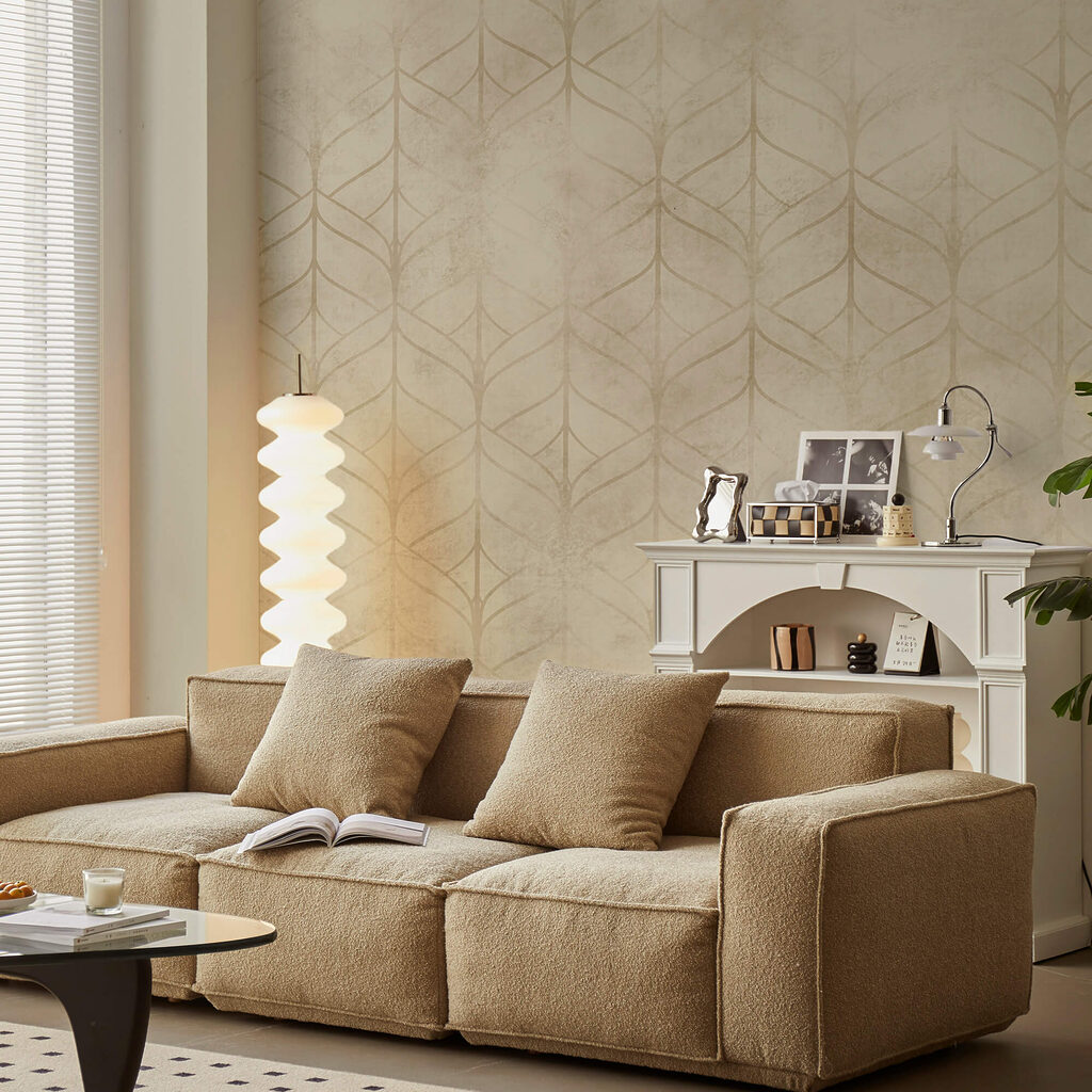 Beige and tan patterned wallpaper Beige and tan patterned wallpaper