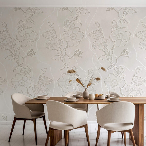 White and brown floral pattern