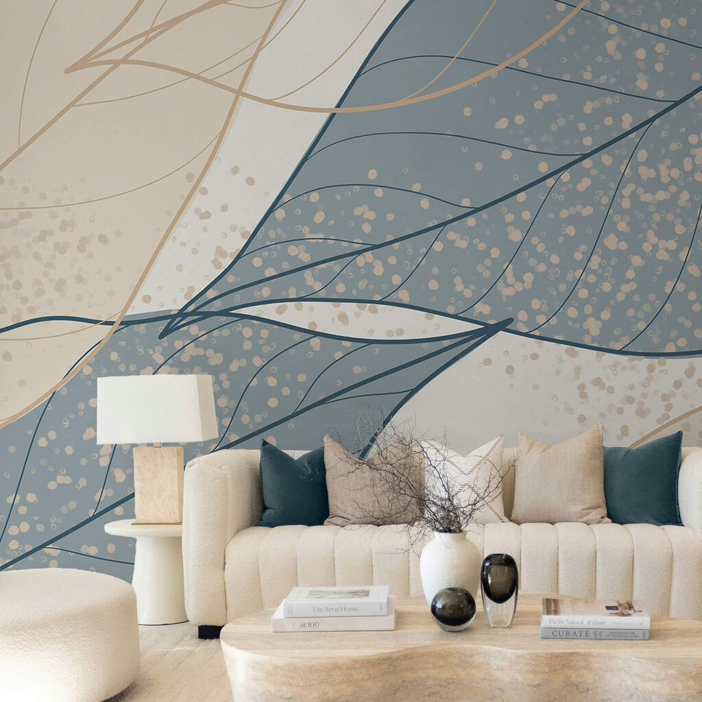 Soft hues of leaf patterns intertwine