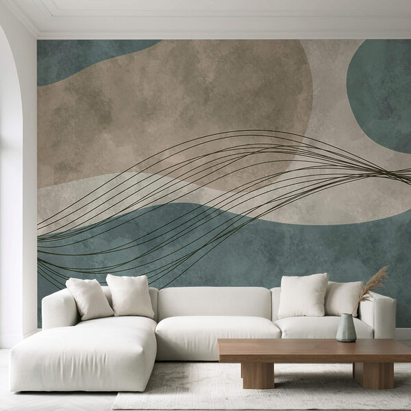 Blue and white background with circles and lines