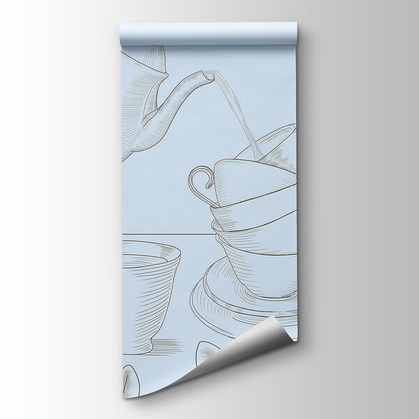 Teapot pouring into a stack of teacups Teapot pouring into a stack of teacups