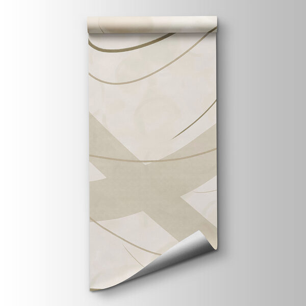 White and brown background with lines and curves
