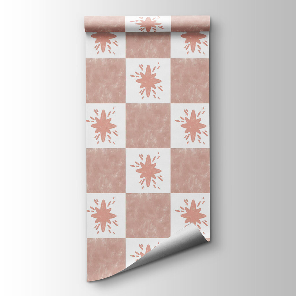 Pattern of pink squares with white squares Pattern of pink squares with white squares