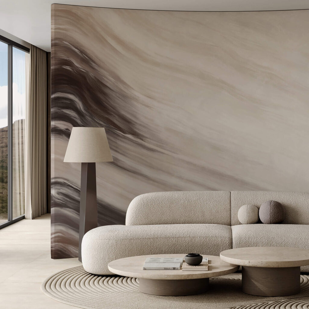 Abstract waves in soft hues