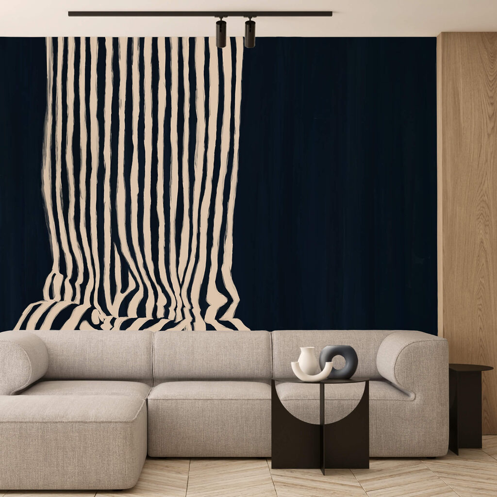 Black and white striped curtain Black and white striped curtain