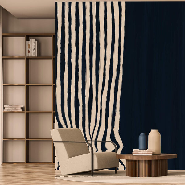 Black and white striped curtain Black and white striped curtain