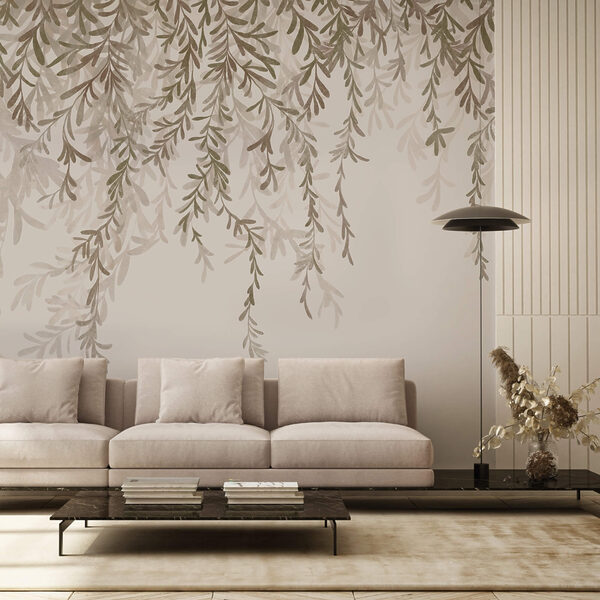 Wall murals Delicate leaves in soft hues (SKU: t00474) Wall murals Wall murals Delicate leaves in soft hues (SKU: t00474)