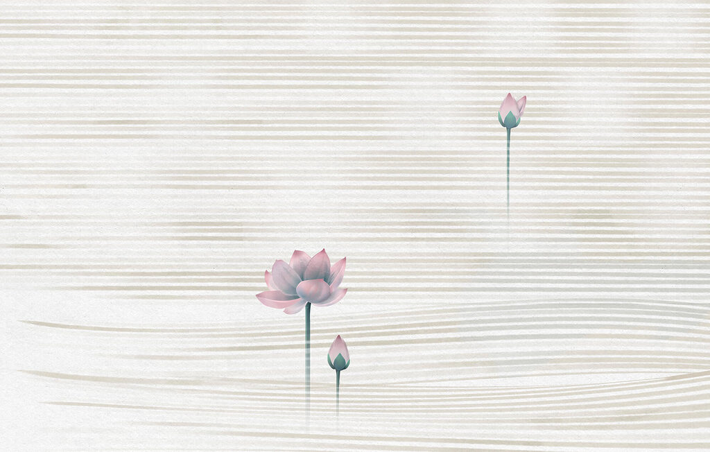 Serene blooms on gentle waves