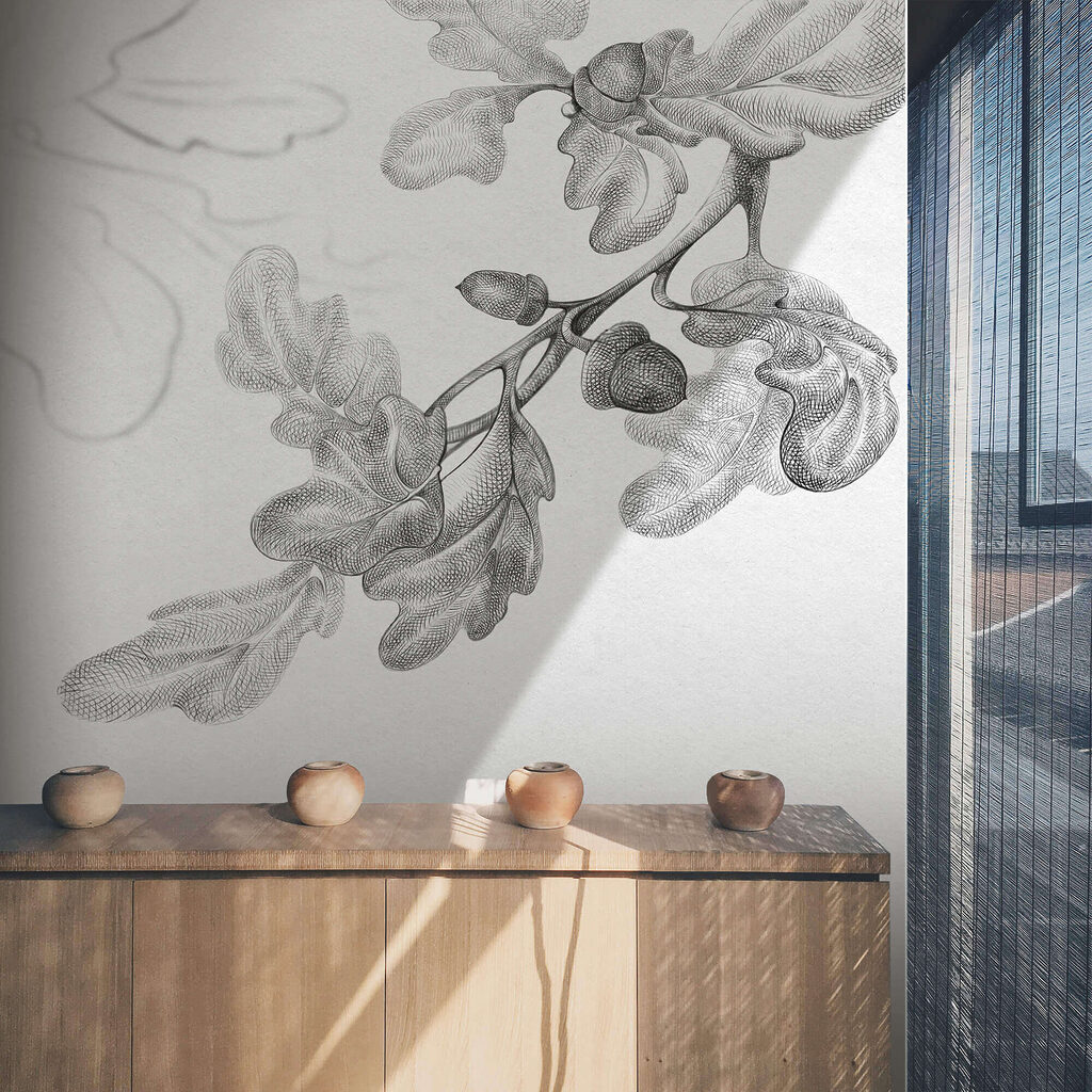 Drawing of a branch with leaves