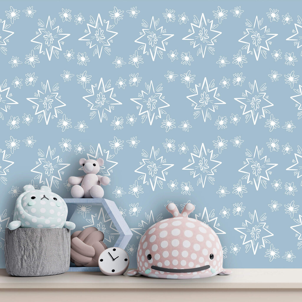 Blue background with white stars