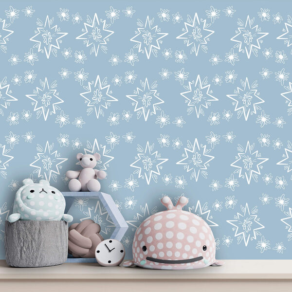 Wall murals Wall murals Blue background with white stars (SKU: t00454)