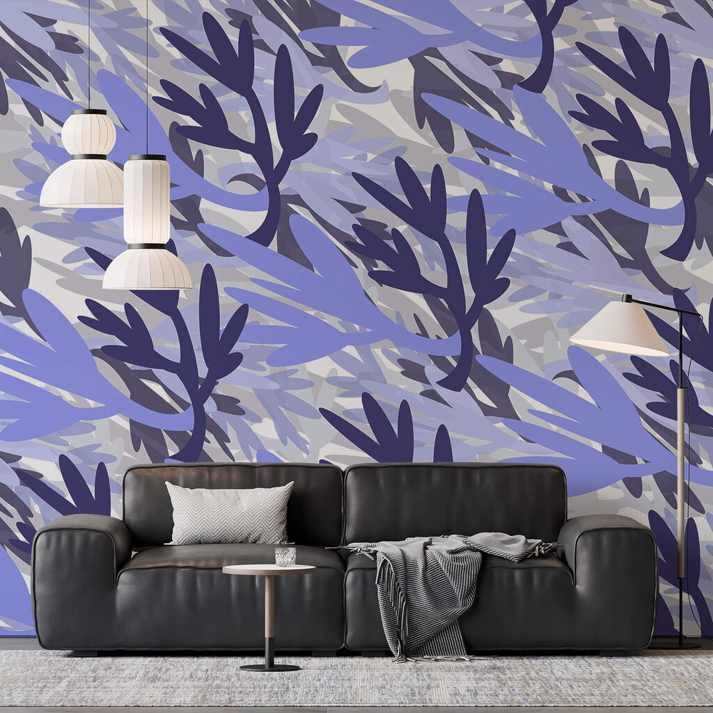Pattern of blue and purple leaves