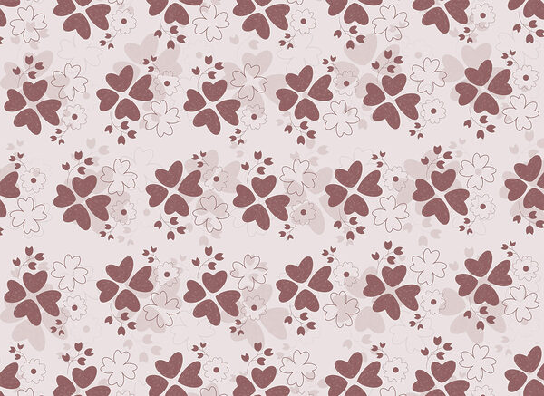 Pattern of flowers and leaves