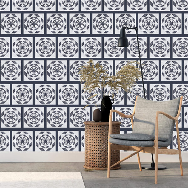 Pattern of squares and a pattern of a flower