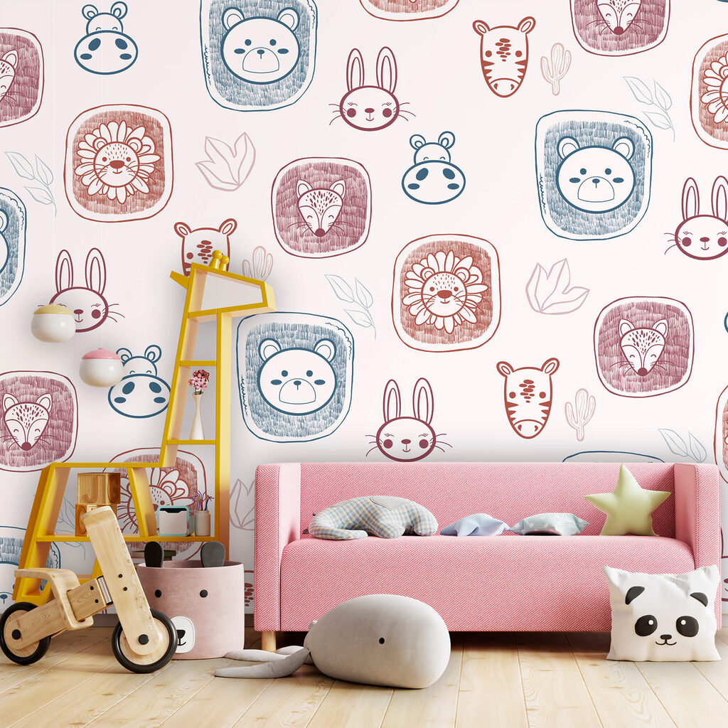 Pattern of animals on a white background