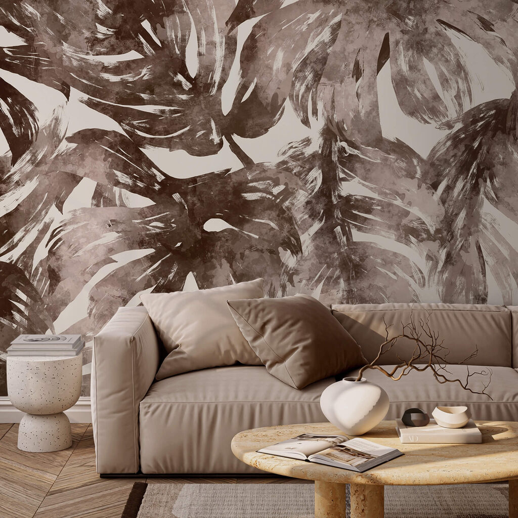 - Abstract foliage in earthy tones - Abstract foliage in earthy tones